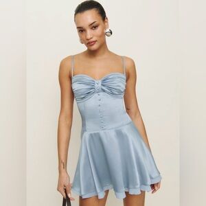 Reformation Ursula Silk Dress Blue - Size 2
